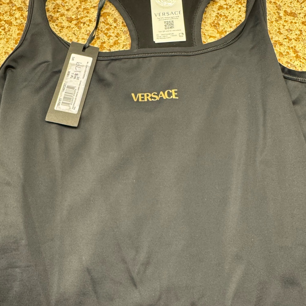 Versace Black Tank Top with matching leggings
